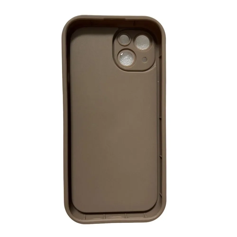 Iphone 15 Brown 3D Heart Silicone Phone Case